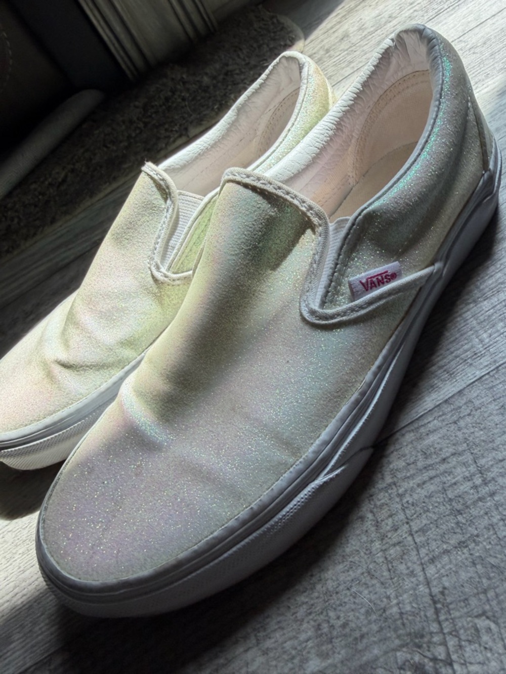 UV Sparkle Vans- White Iridescen - Picture 3 of 6